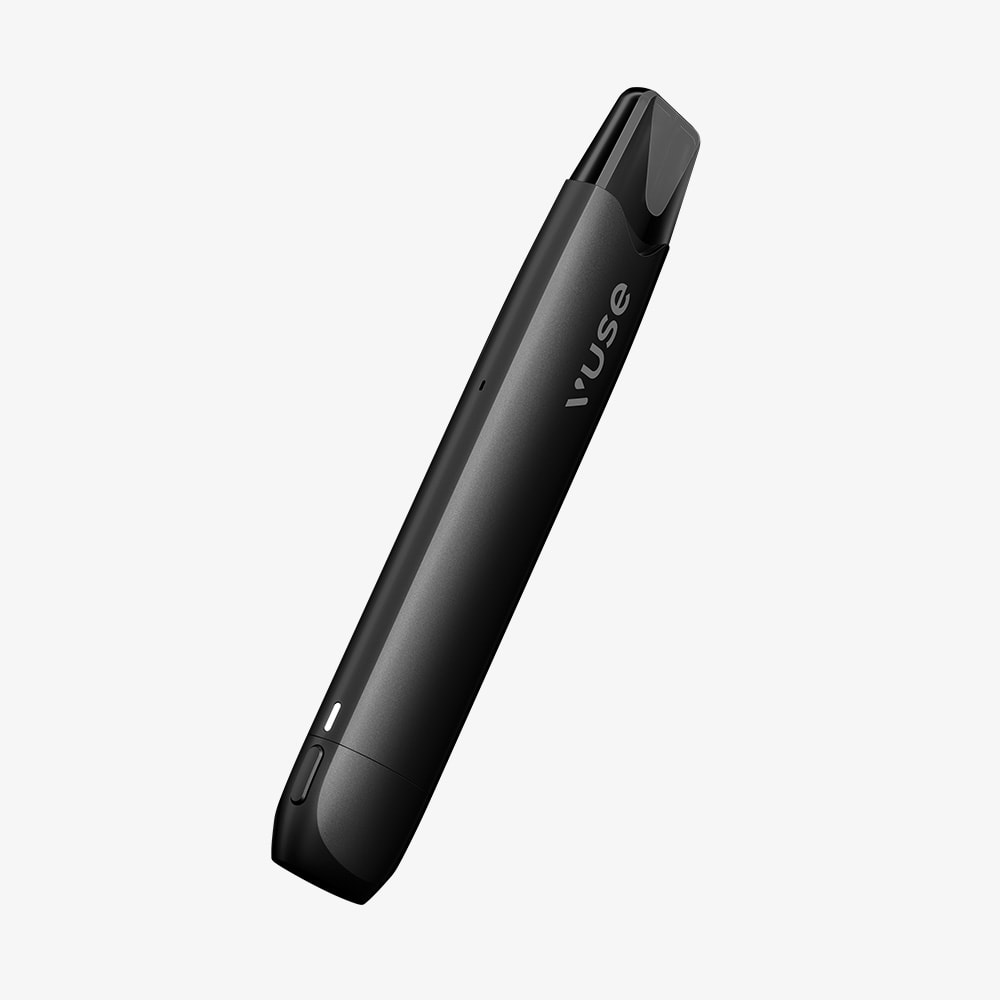 A sleek black Pro One Bar Kit Simple cigarette électronique is shown on a plain white background, slightly angled to the right with the mouthpiece at the top. This slim, minimalist système fermé device displays subtle branding along its side.