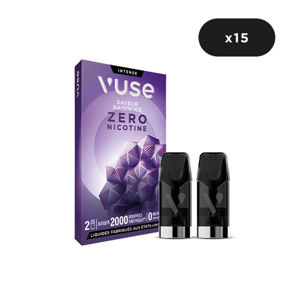 Vuse gamme intense saveur raisin ice zéro nicotine 2000 x15